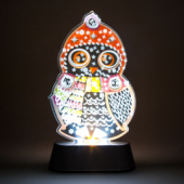 LT098 3 LED 0,2W, (белый), строб-эффект, 8,5*13*5см, 3 ААА IP20, на подставке "сова"