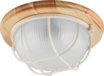 НБО 03-60-012 IP54, 220V 60Bт E27 дерево, клен, круг, с решеткой