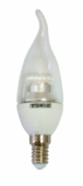 LED C37 E14 S 5,5W 3000K прозрачная свеча на ветру