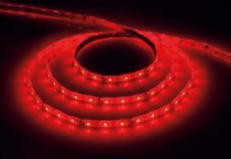 LS604, 60SMD(3528)/m 4.8W/m 12V IP65 5m красный на белом основании