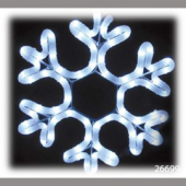 LT001 230V 2м LED белый+синий, 24 LED/1м,  4.8W, 20mA, IP 44,  шнур 1,5м х1мм снежинка